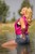 wet girl get wet blouse denim shorts tights high heels swim fully clothed lake