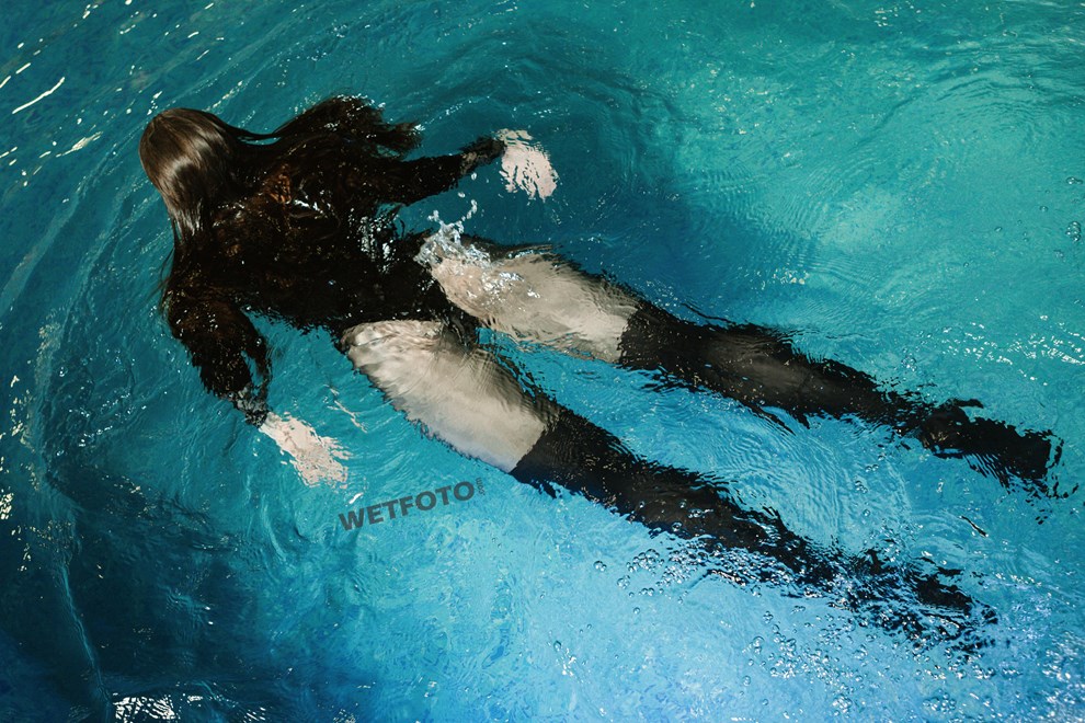 Underwater Shooting With Pretty Fully Clothed Girl In Pool Wetlook One